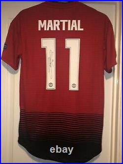 Match Worn Manchester United Champions League 2019 Martial Signed Home Shirt
