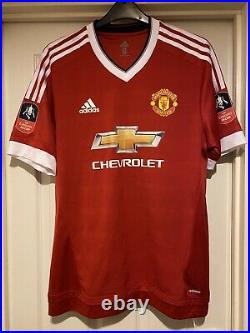 Match Worn Manchester United FA Cup Red Adidas shirt 2016 Fellaini Signed