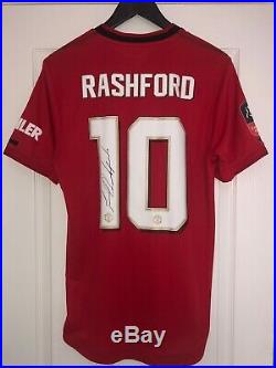 Match Worn Manchester United FA Cup Shirt Unwashed And Signed 19/20