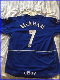 Match Worn and signed David Beckham Manchester Utd Shirt with authentication