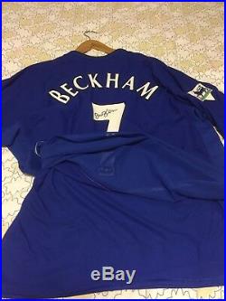 Match Worn and signed David Beckham Manchester Utd Shirt with authentication