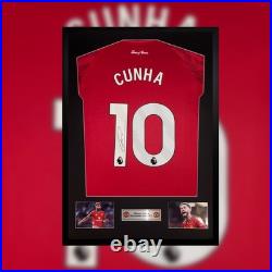 Matheus Cunha Hand Signed Manchester United 25/26 Home Shirt With Proof