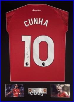 Matheus Cunha Hand Signed Manchester United 25/26 Home Shirt With Proof