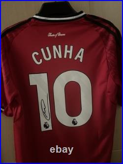 Matheus Cunha Manchester United Signed Shirt EXACT PROOF