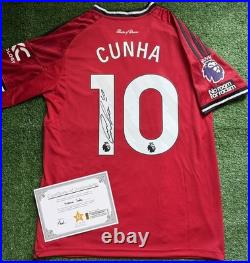 Matheus Cunha Signed 25/26 Manchester United Shirt with EXACT VIDEO PROOF & COA