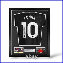 Matheus Cunha Signed Manchester United 2025/26 Third Shirt- Deluxe Framed