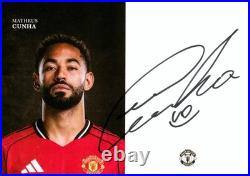 Matheus Cunha Signed Manchester United New 25/26 Original Club Card Autograph