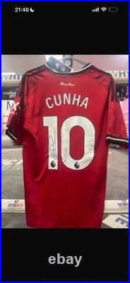 Matheus Cunha Signed Manchester United Shirt COA