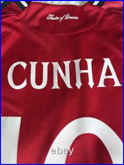 Matheus Cunha Signed Manchester United Shirt Old Trafford Genuine Brazil
