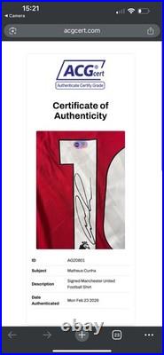 Matheus Cunha Signed Shirt ACG Authentication Proof Manchester United