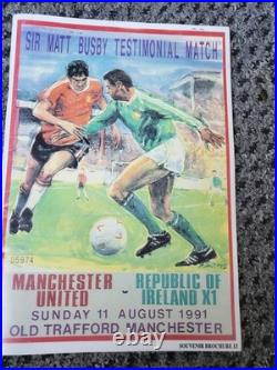 Matt Busby Signed Testimonial Programme Plus Ticket Manchester United
