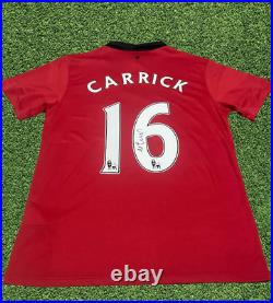 Michael Carrick Manchester United 2013/14 Signed Shirt Proof