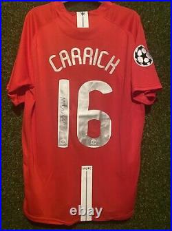Michael Carrick Signed Manchester United 2008 Champions League Final Shirt COA