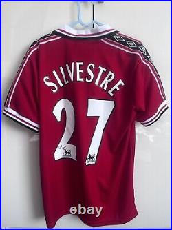 Mikael Silvestre Signed 1999 Manchester United Football Shirt COA