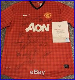 Mufc Official Coa, Manchester United 2012-2013 Squad Signed Shirt Inc. Ferguson