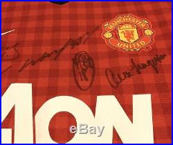 Mufc Official Coa, Manchester United 2012-2013 Squad Signed Shirt Inc. Ferguson