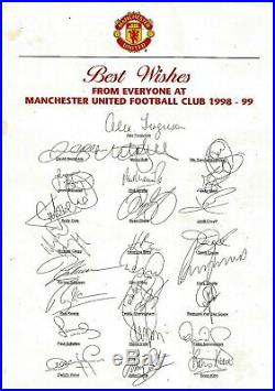 Multi Signed Manchester United 1998 1999 Treble Home Shirt
