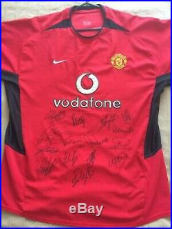 Multi Signed Manchester United 2003 2004 Home Shirt Keane Van Nistelrooy Ronaldo