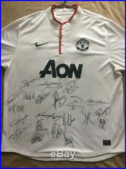 Multi Signed Manchester United 2012 2013 Away Shirt Giggs Scholes Rooney
