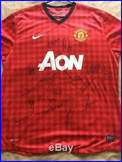 Multi Signed Manchester United 2012 2013 Home Shirt Giggs Scholes Rooney
