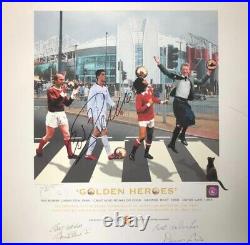 Multi Signed Manchester United Print. (Signed by Ronaldo, Law & Charlton)