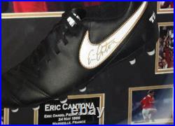 NEW Eric Cantona of Manchester United Signed Football Boot Display
