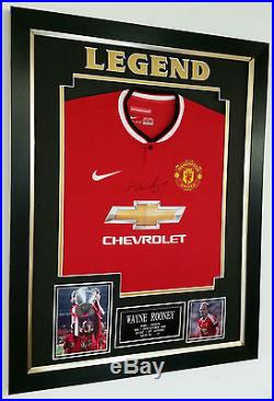 NEW Wayne Rooney of Manchester United Signed Shirt Display LEGEND DISPLAY
