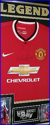 NEW Wayne Rooney of Manchester United Signed Shirt Display LEGEND DISPLAY