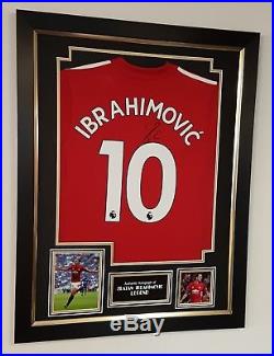 NEW Zlatan Ibrahimovic of Manchester United Signed Shirt AUTOGRAPH Display