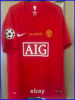 Nemanja Vidic Manchester United Signed Football Shirt with COA and Proof Rare