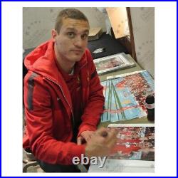 Nemanja Vidic Signed Manchester United Football Photo. Deluxe Frame