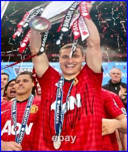 Nemanja Vidic Signed Photo Framed & COA Manchester United Football Autograph