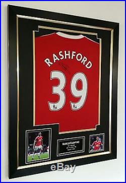 New Marcus Rashford of MANCHESTER UNITED Signed Shirt Autograph Display