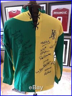 Newton Heath 1892 Signed Shirt 24 Manchester United Legends Green Gold Classic