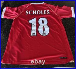 Nike Manchester United Paul Scholes Autographed Jersey Beckett Authenticated