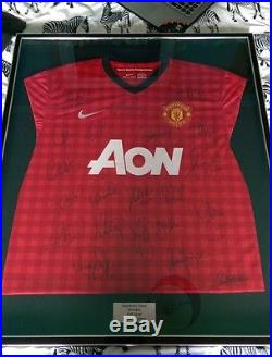 OFFICIAL MANCHESTER UNITED HAND SIGNED SHIRT INCl COA Full Squad & Fergie