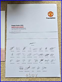 Official 2023/24 Manchester United Team Signed Ball Autographs with COA Display