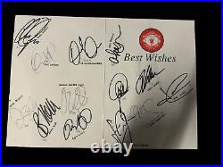 Official Hand Signed Manchester United Birthday Card Ferguson Cantona Beckham