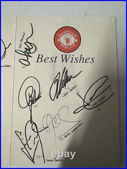 Official Hand Signed Manchester United Birthday Card Ferguson Cantona Beckham