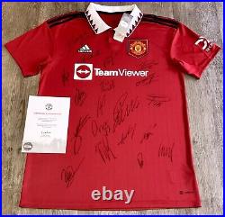 Official MUFC Issued COA (36677) Manchester United Squad & Ronaldo Signed Shirt