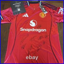 Official Manchester United Team Signed Home Shirt 2025/26 With Official Club COA