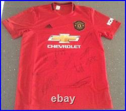 Official signed MANCHESTER UNITED 2019-2020 Full Team Shirt Authenticity + Box