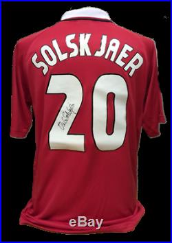 Ole Gunnar Solskjaer Signed Manchester United Champions League 1999 Shirt Proof