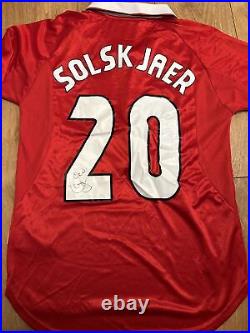 Ole Gunnar Solskjaer Signed Manchester United Man Utd Shirt Legend Treble 99