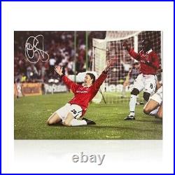 Ole Gunnar Solskjaer Signed Manchester United Photo 1999 Final Goal