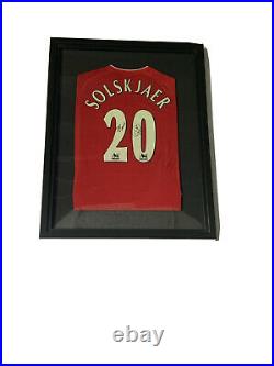 Ole Gunnar Solskjaer signed Manchester United shirt framed