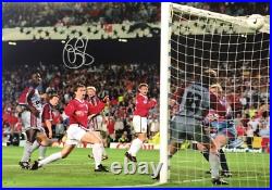 Ole Solskjaer Signed Manchester United Champions League 1999 Photo Coa & Proof