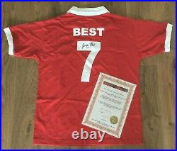 Original rare hand signed George Best No7 1970 Manchester United Shirt with COA