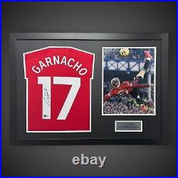 Panoramic Framed Alejandro Garnacho Signed Manchester United Shirt £349 With COA