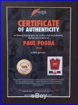Paul Pogba Man Utd FC Football Hand Signed Mounted Shirt